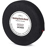 XKDOUS Elastic Band for Sewing, 1 Inch 14 Yards, Black | Elastic Bands for Sewing Waistband and Pants Waist, Black Knit Elastic Band for Wig, High Elasticity