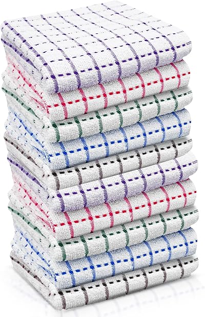 Sunshine Comforts Terry Tea Towel Pack of 10 - 40x70 cm Kitchen Cloths