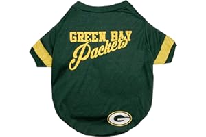 Pets First NFL Green Bay Packers T-Shirt Dogs & Cats, Medium. Football Dog Shirt NFL Team Fans. New & Updated Fashionable Stripe Design, Durable & Cute Sports PET TEE Shirt Outfit (GBP-4146-MD)