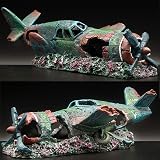 XUBX Aquarium Decoration Rock Resin Combat Aircraft Ornament 24 cm view 6