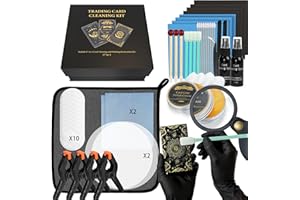SFAED Card Care Clean Kit,17-in-1 Card Cleaning and Polishing Restoration Kit, Trading Card Cleaning Box with Cleaning Spray and Balck Nitrile Gloves, Suitable for Surface Card Care&Flatten Edges