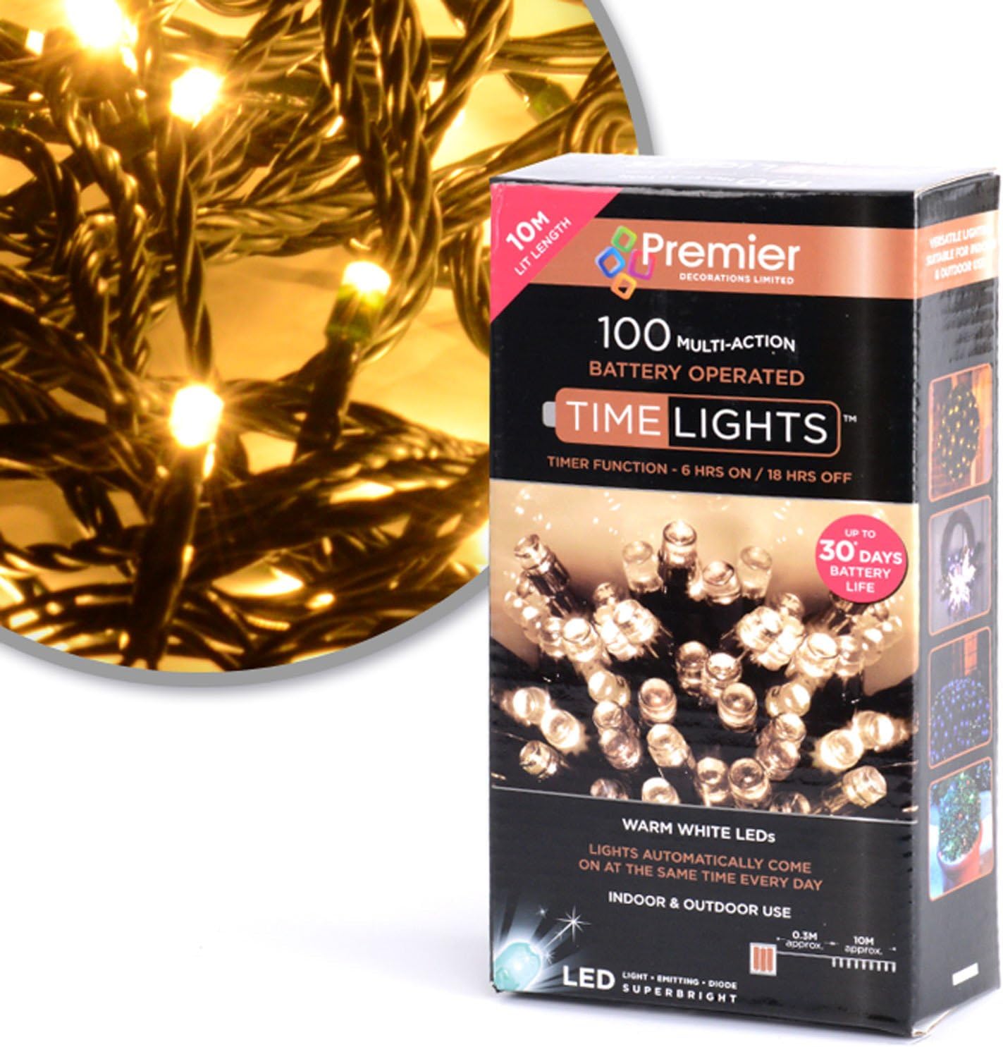 Premier LB112383WW BO 100 Led Lights, Warm White Amazon.co.uk