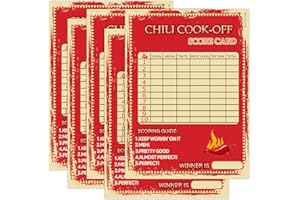 FENGHERUIA Chili Cook off Score Cards 5×7 Inch Scorecard for Chili Competition Chili Judging Ballots for Your Chili Cook-off(50 Pack)