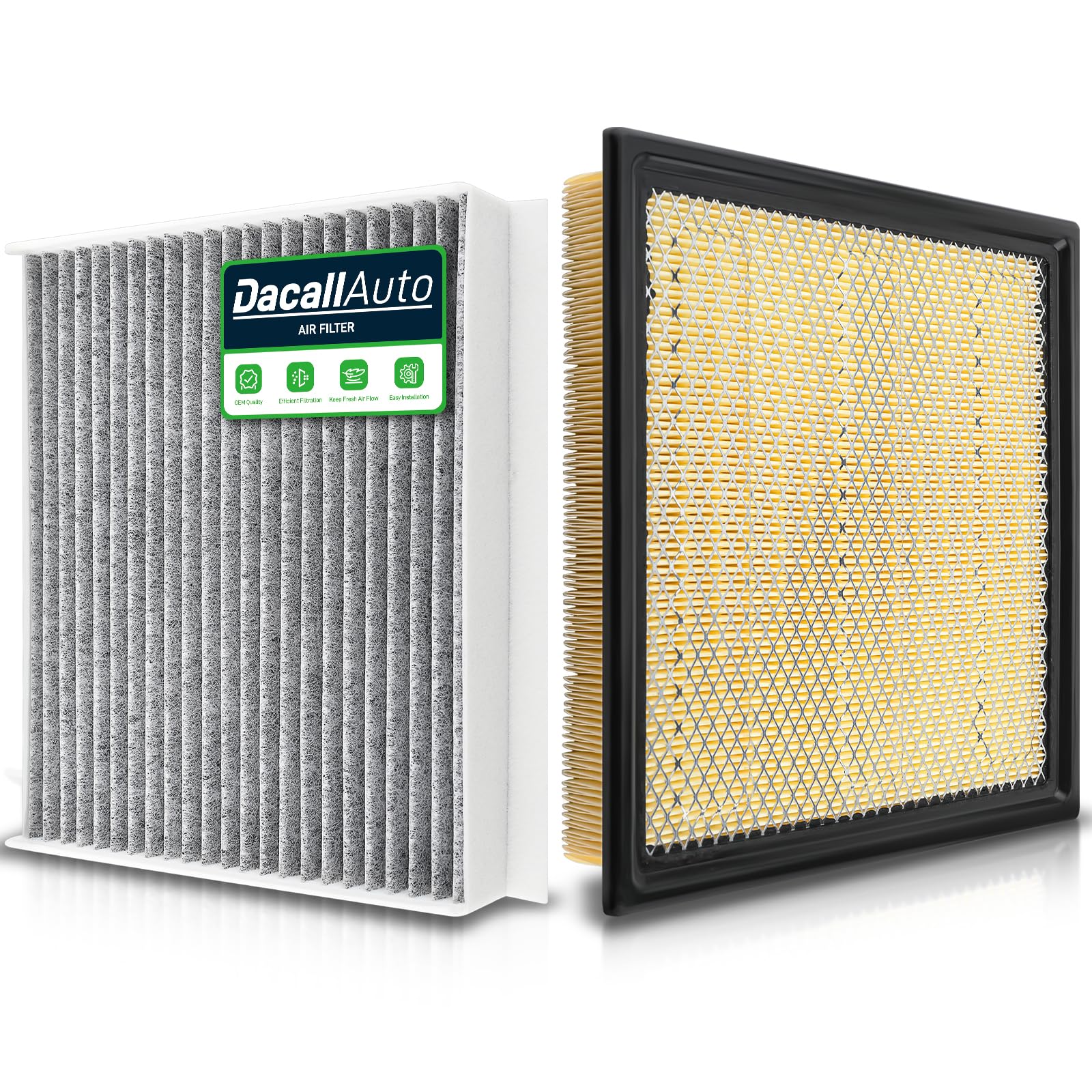 Photo 1 of Dacall Activated Carbon Cabin & Engine Air Filter Set fit for Ford F150 V6-2.7L/3.0L/3.3L/3.5L/5.0L (2015-2025), for Expedition, for Lincoln Navigator V6-3.5L (2018-2024), Replacement FP79, FA1883