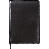 C.R. Gibson Large Black Leather Journal Notebook, 6.5" x 9", 192 Pages