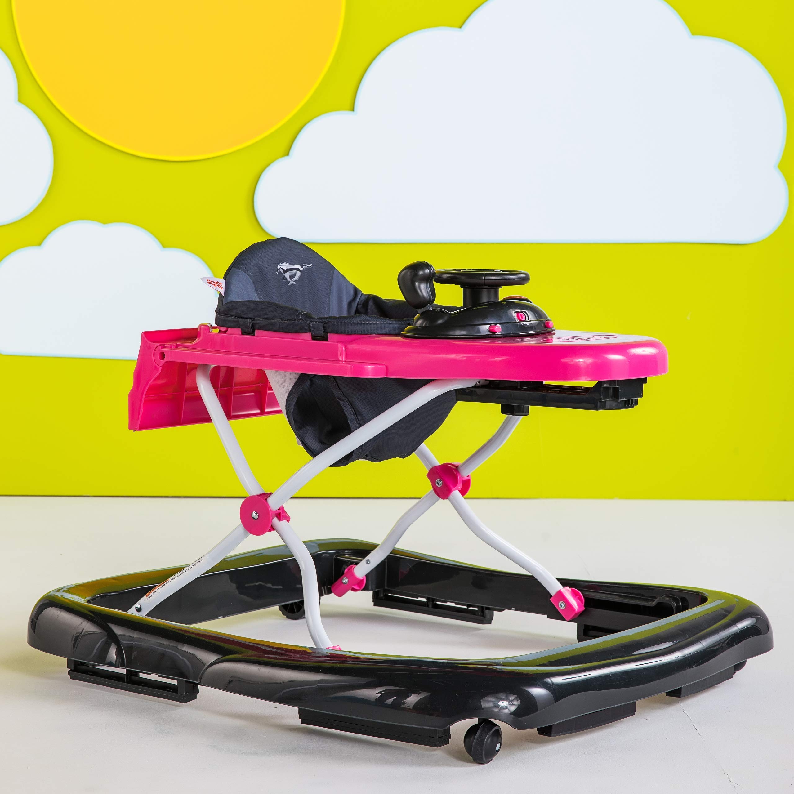 Bright Starts 3 Ways to Play Walker, Ford Mustang Pink, 6 Months