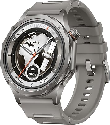 Orologio X3 Smart Watch con Wear OS, schermo AMOLED da 1,5", batteria fino a 16 giorni, ECG e salute in 60 secondi, doppio GPS, impermeabile IP69/5 ATM, titanio e vetro zaffiro, Misty
