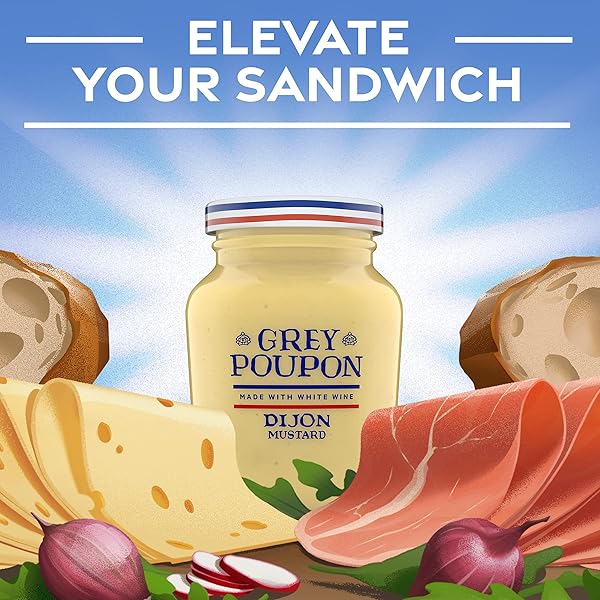 GREY POUPON DIJON MUSTARD, 8 OZ. JAR