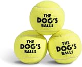 The Dog's Balls Large Yellow Dog Tennis Balls 3-Pack Non Abrasive Felt Floats