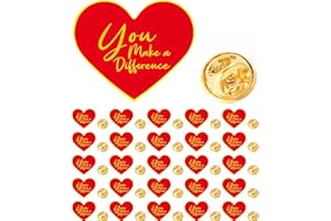 HAFILO 25/50/100PCS heart You Make a Difference Pin Motivational Lapel Pins Recognition brooch Pin Encouraging Pin Badges for Employee Nurse Teacher Volunteer Hats Button Pins bulk