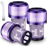 V12 Filter Replacements for Dyson V12 Detect Slim, Detect Slim Animal, Slim+ Cordless Vacuum and V12 Slim Absolute Vacuums, SV34, SV35 V12 Vacuum Cleaner Filter Replacement, Part No. 971517-01, 3 Pack