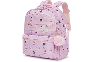 KIDNUO Kids Backpack for School Boys Girls Lightweight Kindergarten Elementary Toddler Backpacks Preschool Bookbags Cute Cartoon Travel Daypack with Chest Strap (L,Pink)