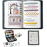 Oeedsns New DIY Embroidery Stitch Book Kit, Illustrated Guide to 106 Universal Embroidery Stitches with Free Tutorials and 86 PCS Sewing Tool Kit for Beginners and Craft Lovers
