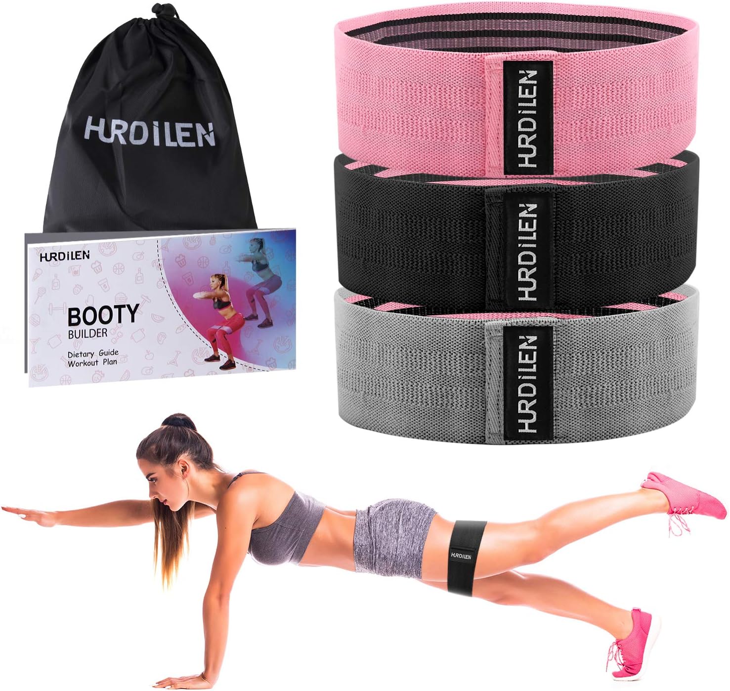 Hurdilen Resistance Bands Loop Exercise Bands ,Workout Bands Hip Bands Wide Resistance Bands Hip Resistance Band for Legs and Butt,Activate Glutes and Thigh