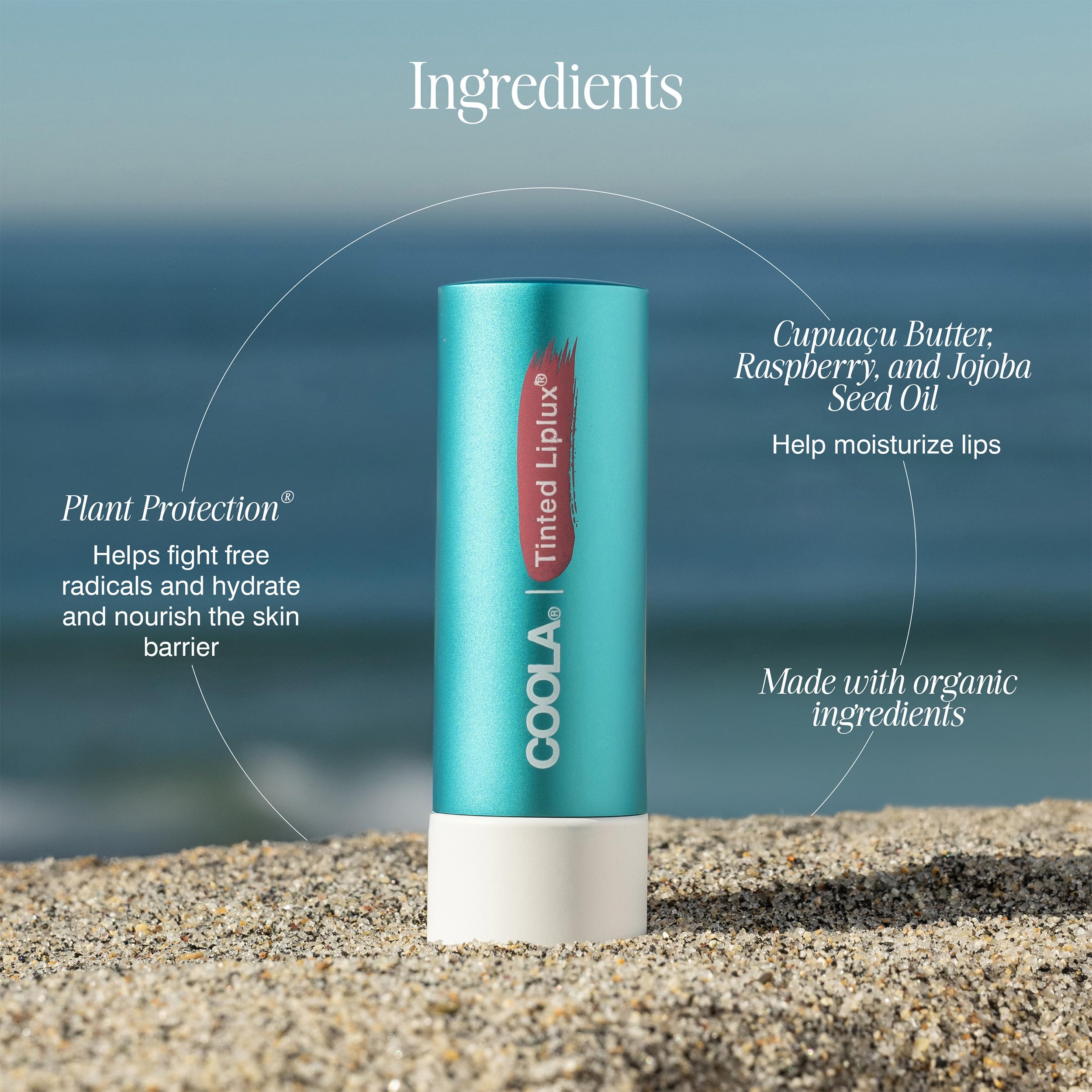 COOLA Organic Liplux Tinted Lip Balm and Sunscreen with SPF 30, Dermatologist Tested Lip Care for Daily Protection, Vegan and Gluten Free, 0.15 Oz
