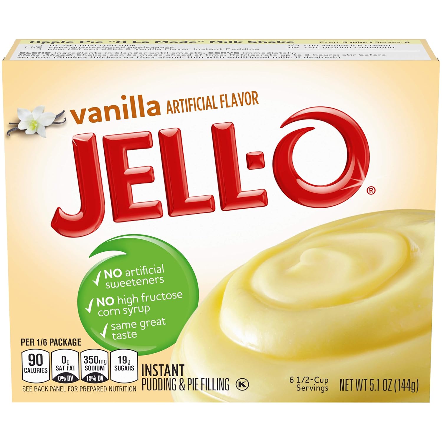 Jell-O Vanilla Instant Pudding Mix 5.1 Ounce Box (Pack of 6)