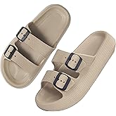 BenSorts Pillow Sandals for Women Men Thick Sole Adjustable Buckles EVA