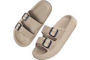 BenSorts Pillow Sandals for Women Men Thick Sole Adjustable Buckles EVA