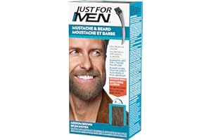 Just For Men Mustache & Beard, Beard Dye for Men with Brush Included for Easy Application, With Biotin Aloe and Coconut Oil f