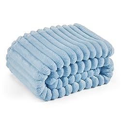 Bedsure Blue Fleece Blanket for Couch - GentleSoft