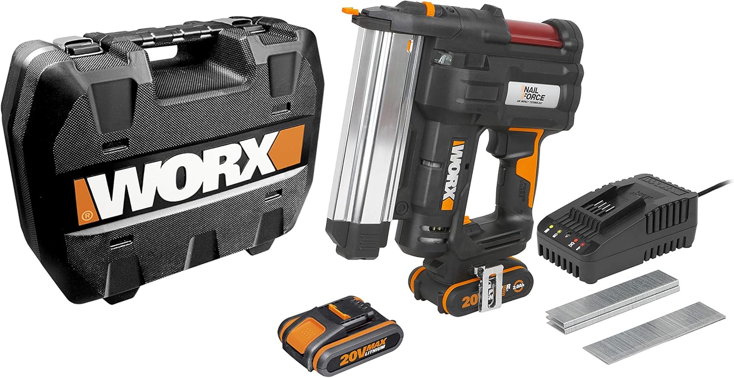WORX WX840.1 18V (20V Max) Cordless Nail/Staple Gun with x2 2.0Ah Batteries Amazon.co.uk DIY