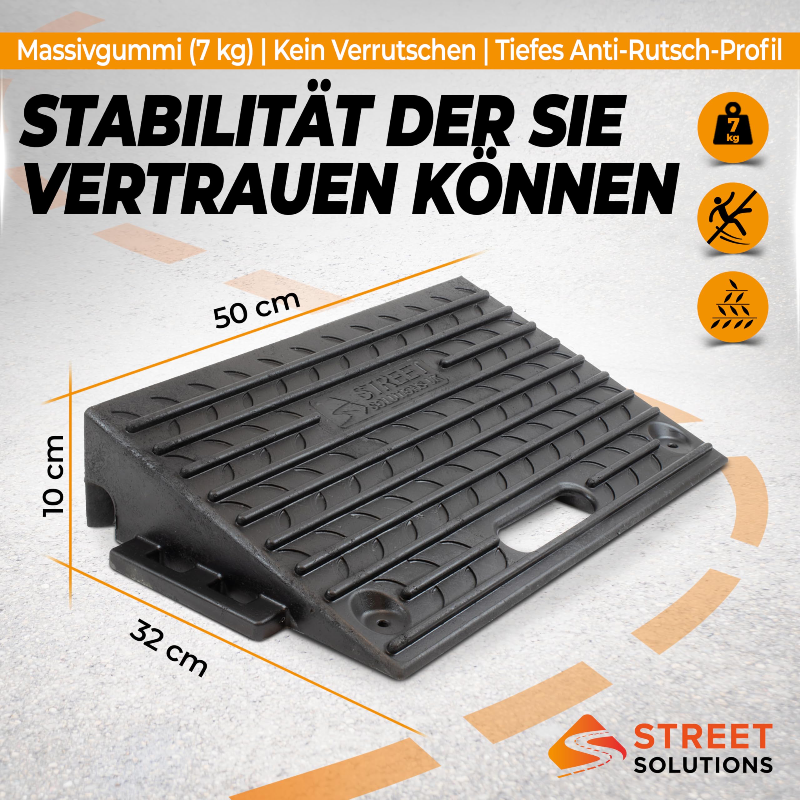 Street Solutions UK Bordsteinrampe Gummi 10 cm hoch - 2er Set rutschfeste Rollstuhlrampe für Autos, Treppen & Bordsteinkanten 5