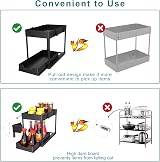 DEKAVA Under Sink Storage 2 Pack 2 Tier Sliding Organiser Black view 8