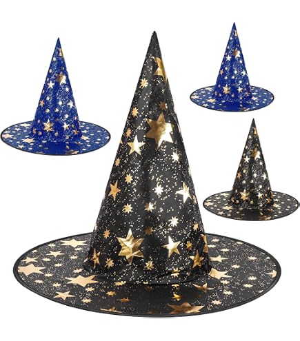 Amazon.com: Ankelesz Witch Hat, Wizard Hat with Mesh for  display picture 2