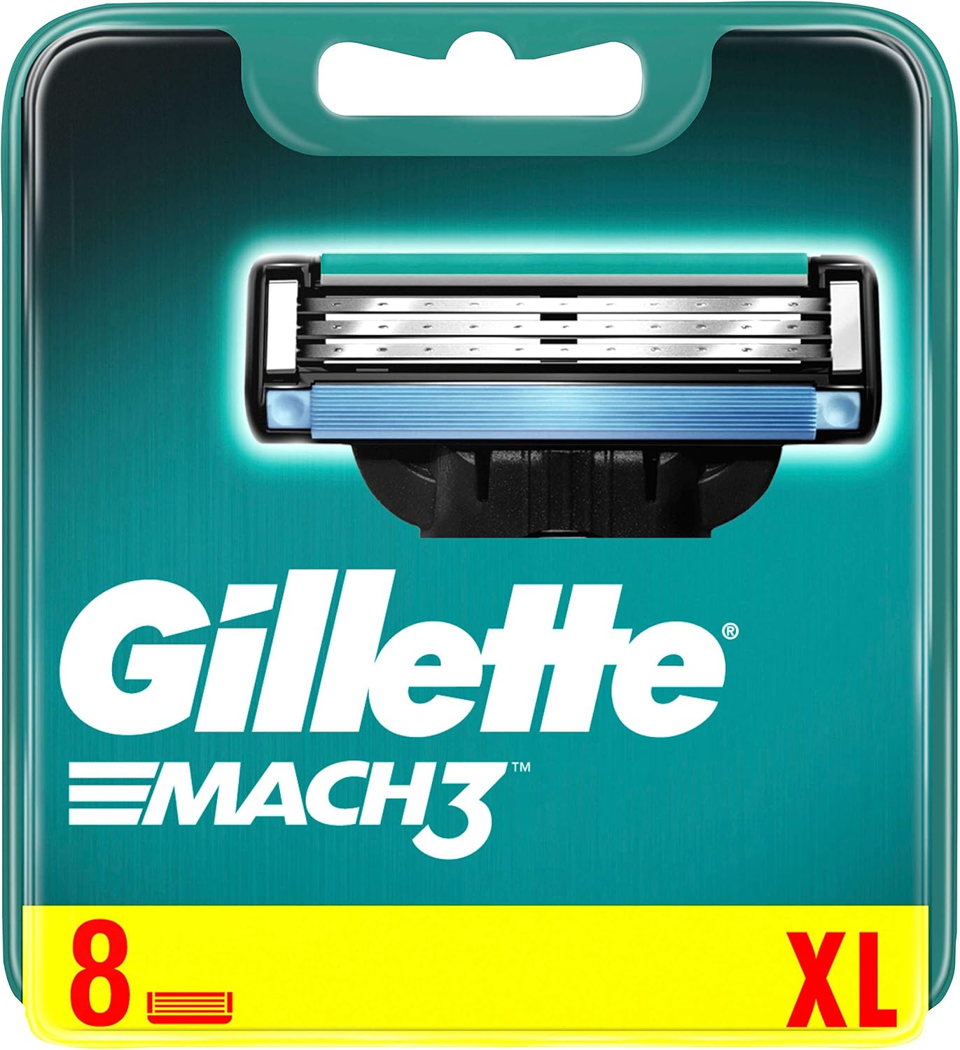 Gillette Mach3 Razor Blades, 8 Replacement Blades for Men's Wet Razors with Triple Blade, 8 count (Pack of 1)