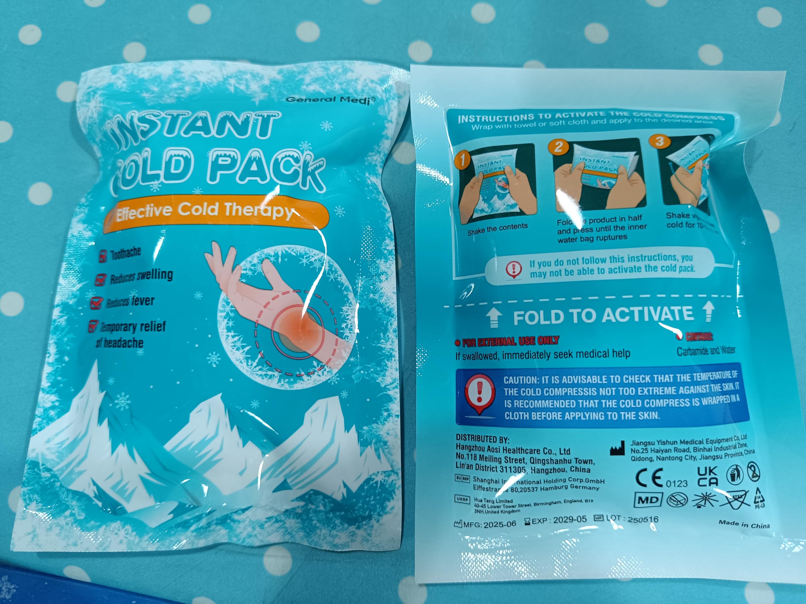 General Medi Einweg Kälte-Sofort-Kompresse (50 Stück), Kühlpack zum sofortigen Kühlen und für Erste-Hilfe-Maßnahmen, Schmerzlinderung, Schwellungen, Entzündungen, Kühlkissen zur äußerlichen Anwendung 8