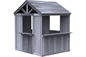 JACK AND JUNE Jack & June Cedar Wood Playhouse with Built-in Countertop and Sliding Barn Door – Adorable, Durable, and Perfect for Imaginative Play – Ideal for Kids of All Ages!