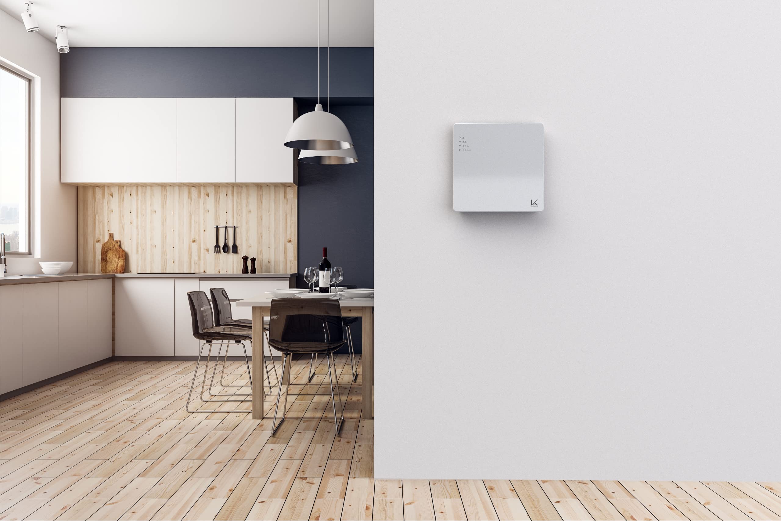 Kaltech Wall Air/KL-W01U Wall Mounted Photocatalytic Air Purifier, Made in Japan, Washable Reusable Filter, Quiet, Remove Odor, Allergen, Mold, Smoke, VOC, Pollen & Pet Allergy, up to 560sqft