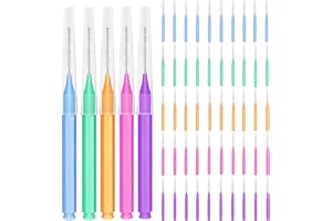 EasyHonor Braces Brush for Cleaner Interdental Brush Toothpick Dental Tooth Flossing Head Oral Dental Hygiene Flosser Toothpick Cleaners Tooth Cleaning Tool (5Colors,50pcs)