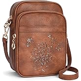 HAYRVANE Crossbody Bags for Women Designer Leather Cell Phone Wallet Purses with Card Slots Triple Compartment