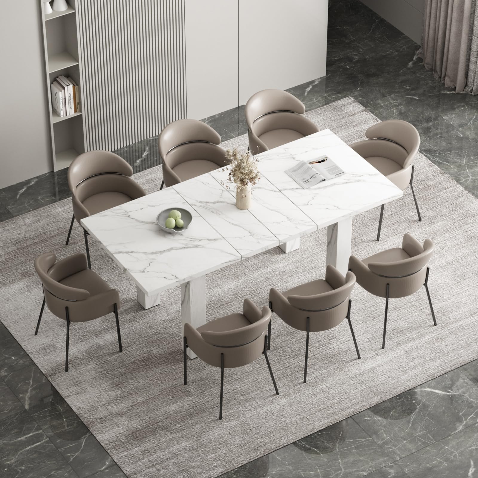Vabches Extendable Dining Table for 6 8 10, 55'' to