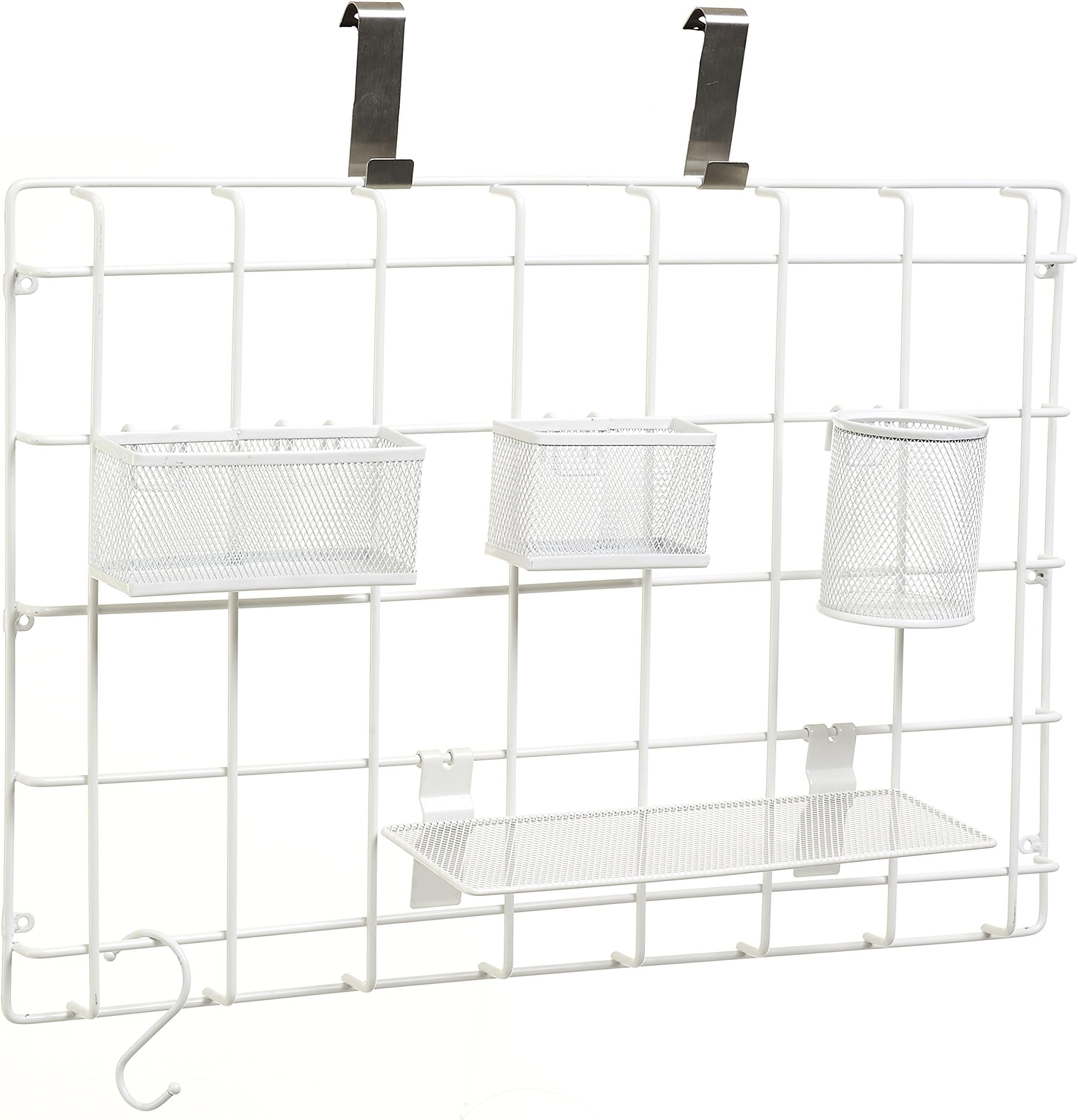 SECO Spacesaver Small Hanging Modular Kitchen Wall Organizer, Office Wall Organizer, 15" x 23" x 4", White