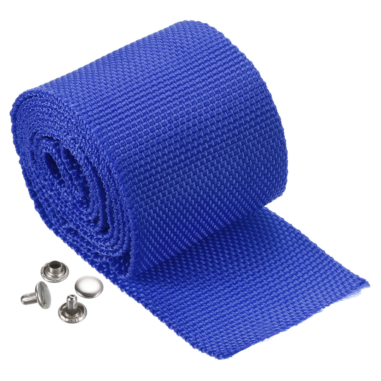 PATIKIL Winch Rope Protector 1m/3.28ft, Polyester Protective Sleeve with Buckle Universal for 4.5cm/1.77in Width Cable Line, Blue