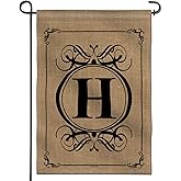 Anley Classic Monogram Letter H Garden Flag, Double Sided Family Last Name Initial Yard Flags - Personalized Welcome Home Decor - Weather Proof & Double Stitched - 18 x 12.5 Inch