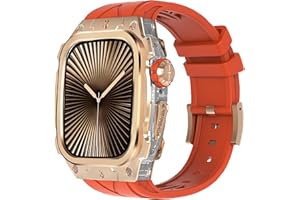 GLUYUAN Luxury Metal Case for (2024) Apple Watch Series 10 46mm Band with Cover Heavy Duty Rugged Case Silicon Strap for men iWatch Series 10 46mm Full Protective Cover