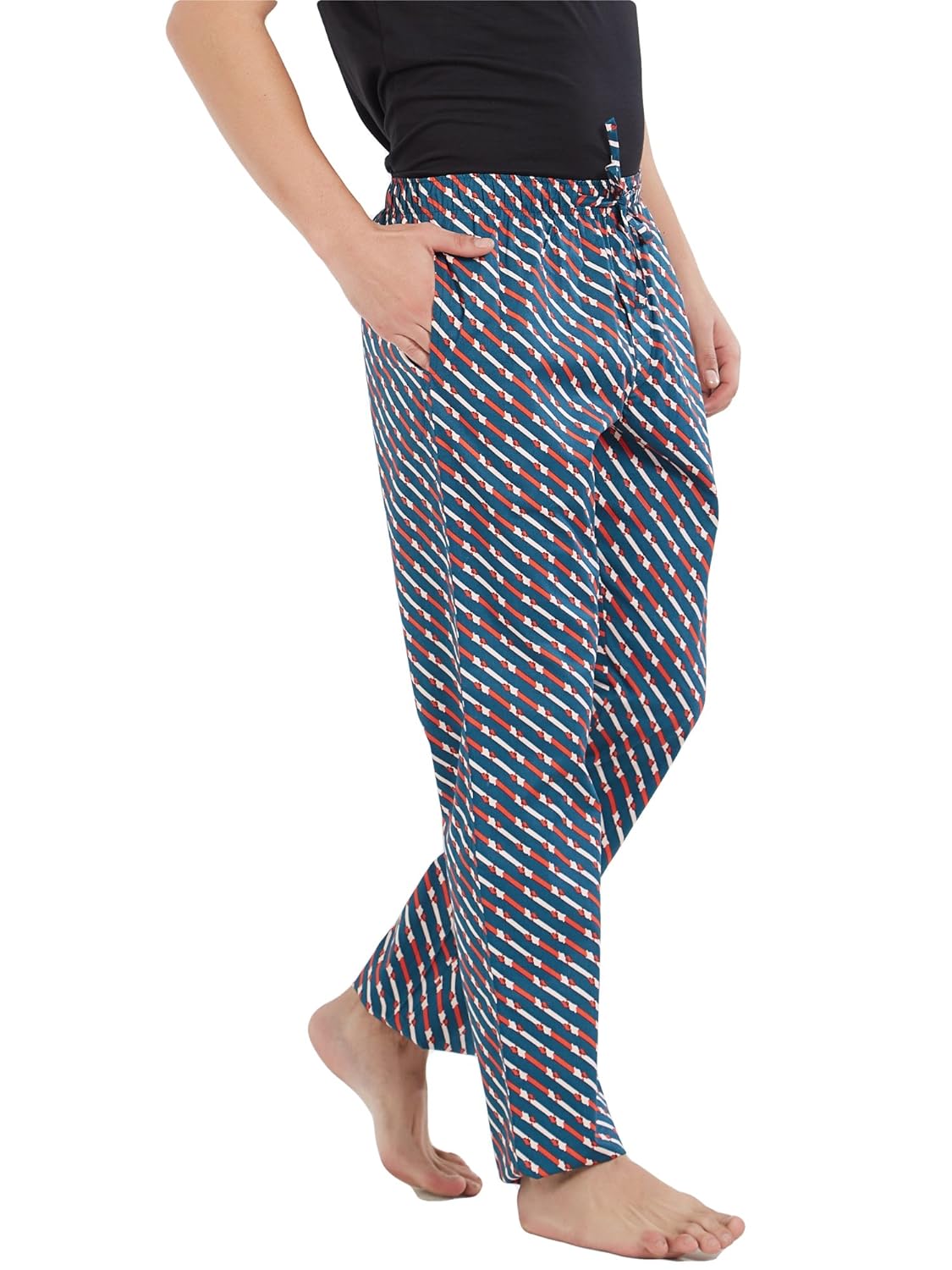 xyxx men's compact cotton printed pyjama-almond