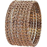 Touchstone Indian Grey Bangles for Women Bollywood desi Jewelry Chunky Texture Alloy Metal Stones Bangle Bracelets chudiyan Set Bridal Wedding Guest Outfit Accessories.