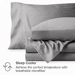 Bare Home Sandwashed King Sheet Set - Premium 1800