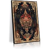 Vintage gothic tarot lotus art print, dark fantasy wall decor, symbolic esoteric poster, reflective learning decor, metaphysical practitioner gift(L18"xW12"-CANVAS)