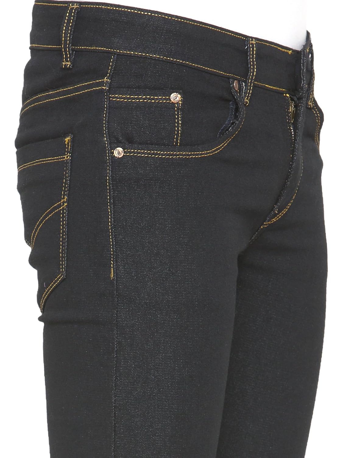 jainish men's denim stretchable jeans (black)