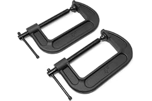 WEN CLC424 Heavy-Duty Cast Iron C-Clamps with 4-Inch Jaw Opening and 2.2-Inch Throat, 2 Pack