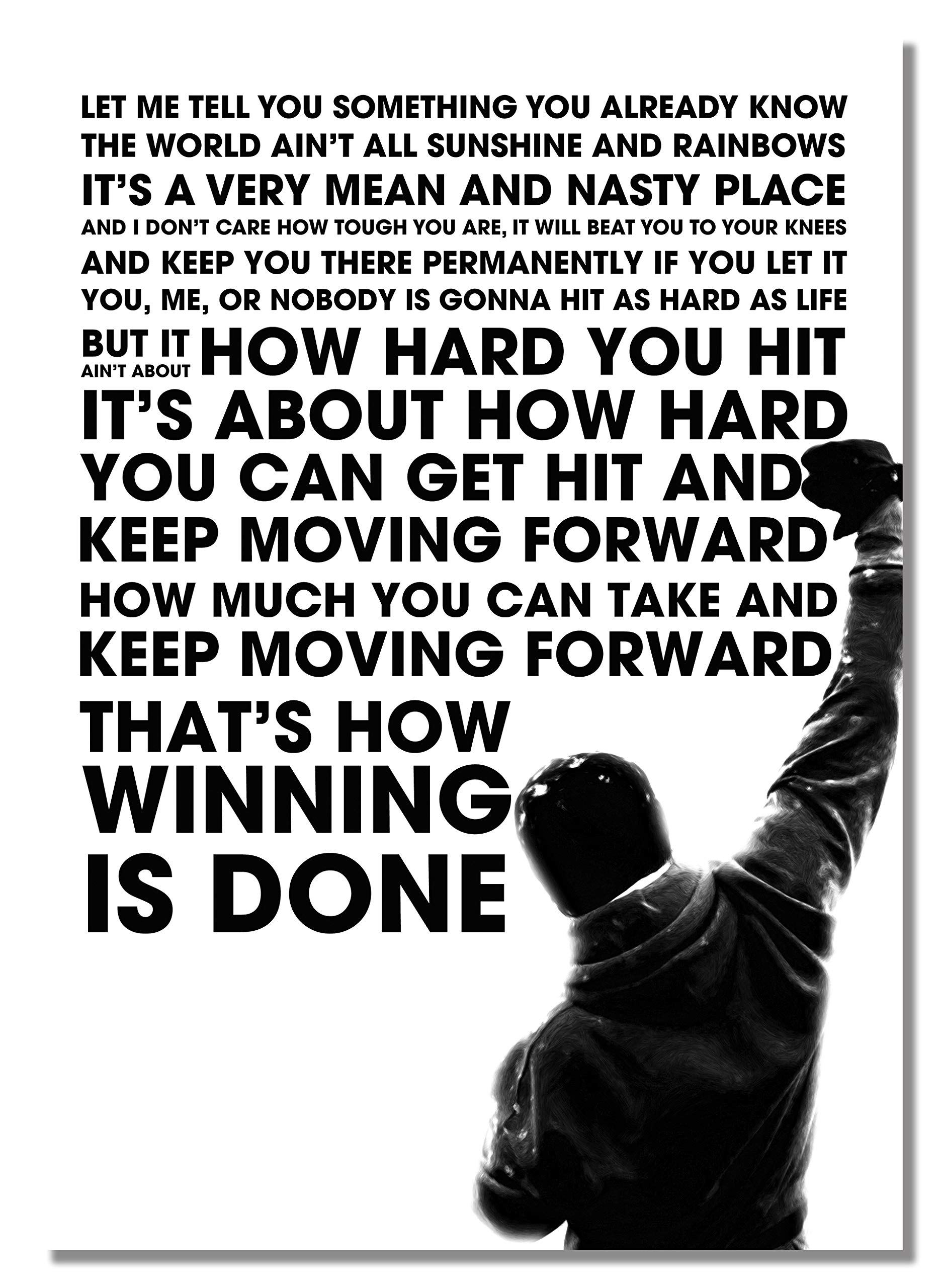 Rocky Balboa Sylvester Stallone A3 Unframed Motivation Quote Poster Sport Boxing Photo Inspiration Winner Picture