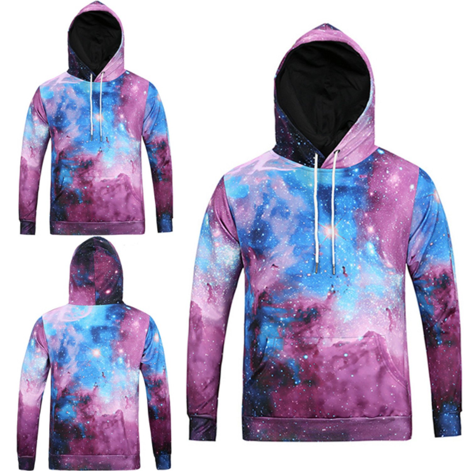 Ayliss - Sweat-Shirt Hoodie Sweat a Capuche a Manche Longue avec Pochette Pull 3D Imprime Colore Hauts Veste Pullover Tops Multicolore Jumper Vetement de Sport Casual Homme - Motif#08 3XL