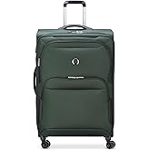 DELSEY PARIS Sky Max 2.0 Softside Expandable Luggage with Spinner Wheels, Green, Checked-Large, 28 Inch