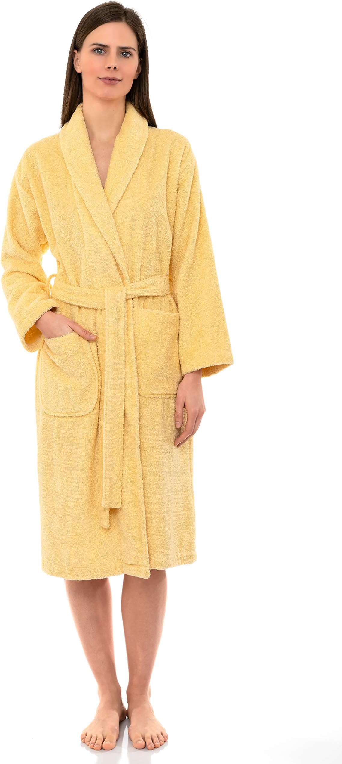 TowelSelectionsWomens Shawl Robe, Luxuriously Soft Bathrobe, Cotton Terry Cloth Bath Robe for Women