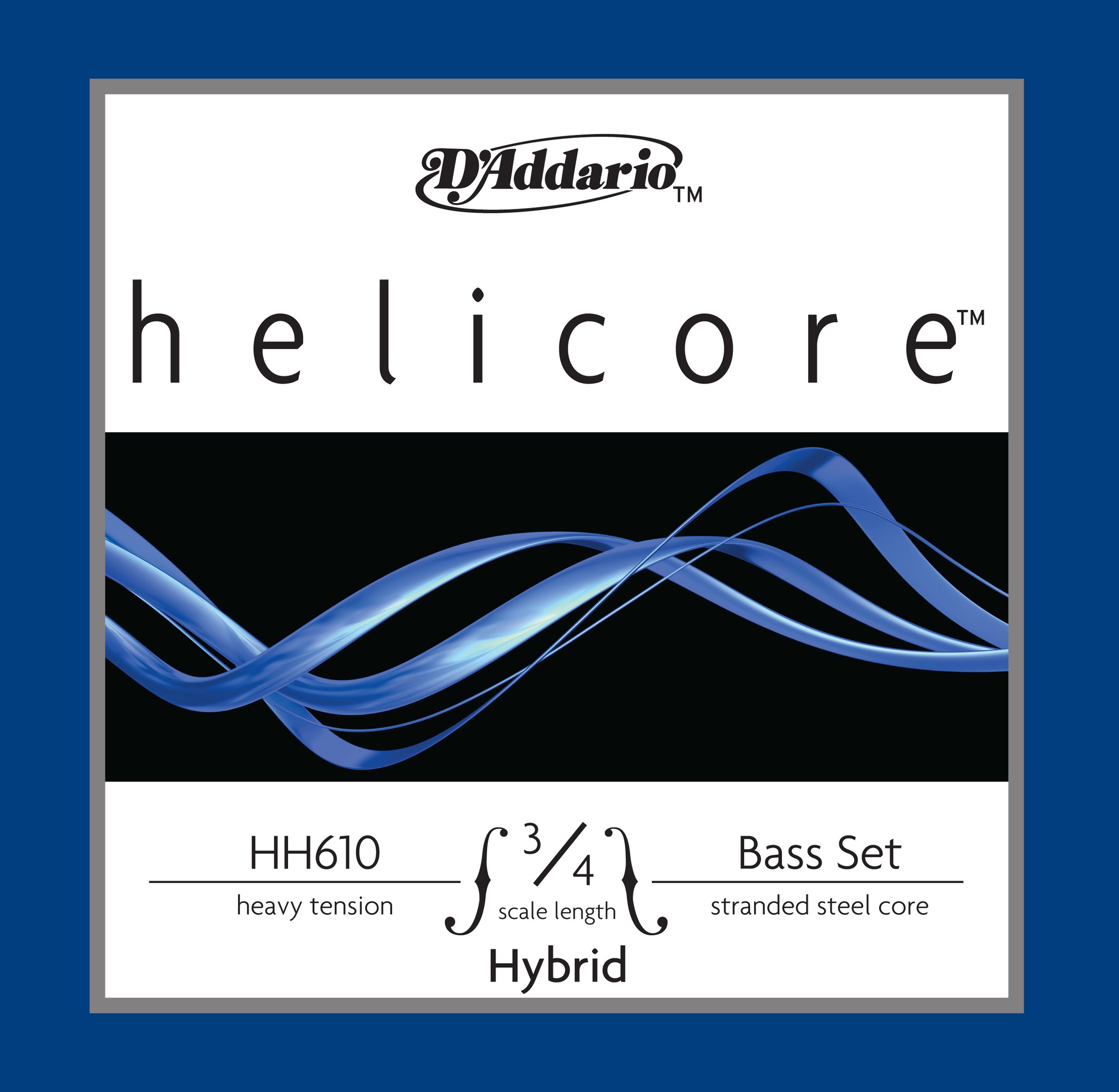 D'Addario Helicore 3/4 Scale Heavy Tension Hybrid Bass String Set